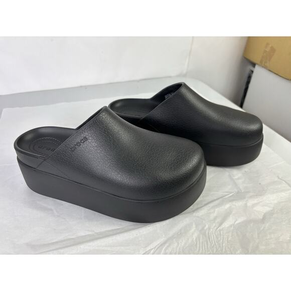 Crocs Womens 9 Dylan Platform Shoes Black Slip On Comfort Chunky Mule Clogs - Picture 1 of 11